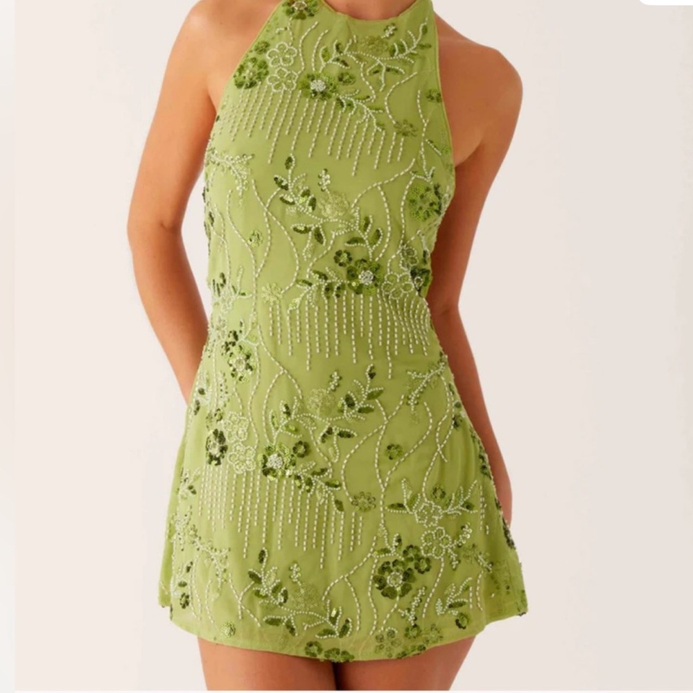 Pepper mayo Leo beaded mini dress